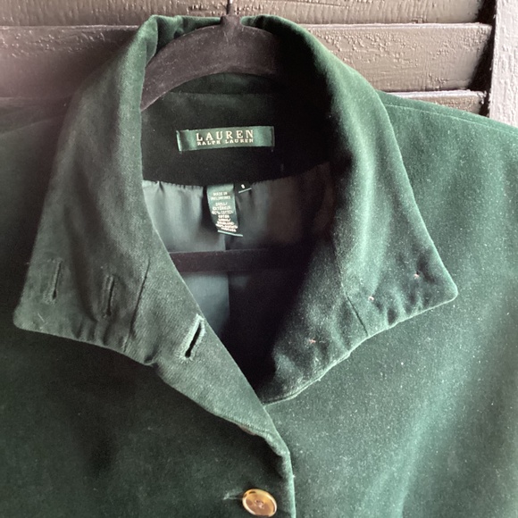 RALPH LAUREN GREEN VELVET MILITARY BLAZER JACKET SZ. 8 CLASSIC STYLE - Picture 6 of 7